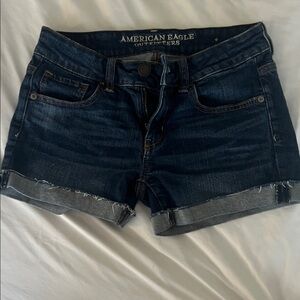 navy blue denim american eagle jean shorts